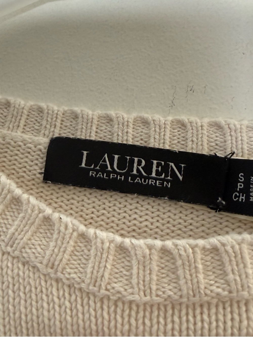 Ralph Lauren Cream Knit Crewneck Sweater - Picture 3 of 3